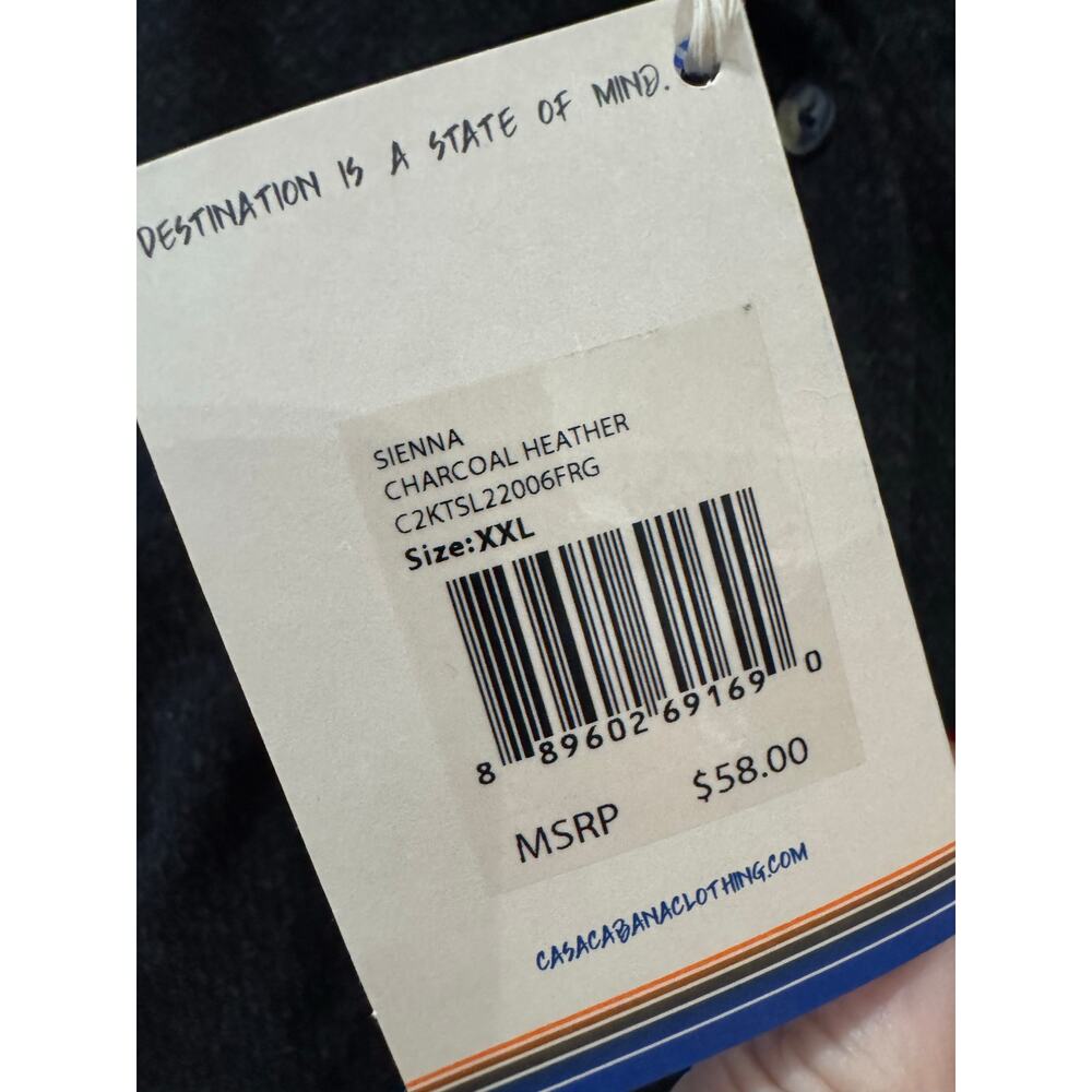 Casa Cabana Sienna Charcoal Heather Long Sleeve Button Down XXL - Picture 4 of 6